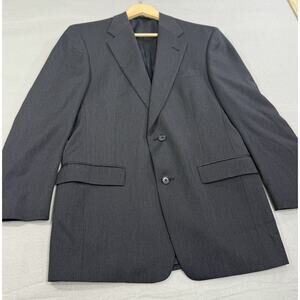 VTG BURBERRY LONDON Mens Size 38 Classic Blazer Gray 100% Wool Union Tag USA